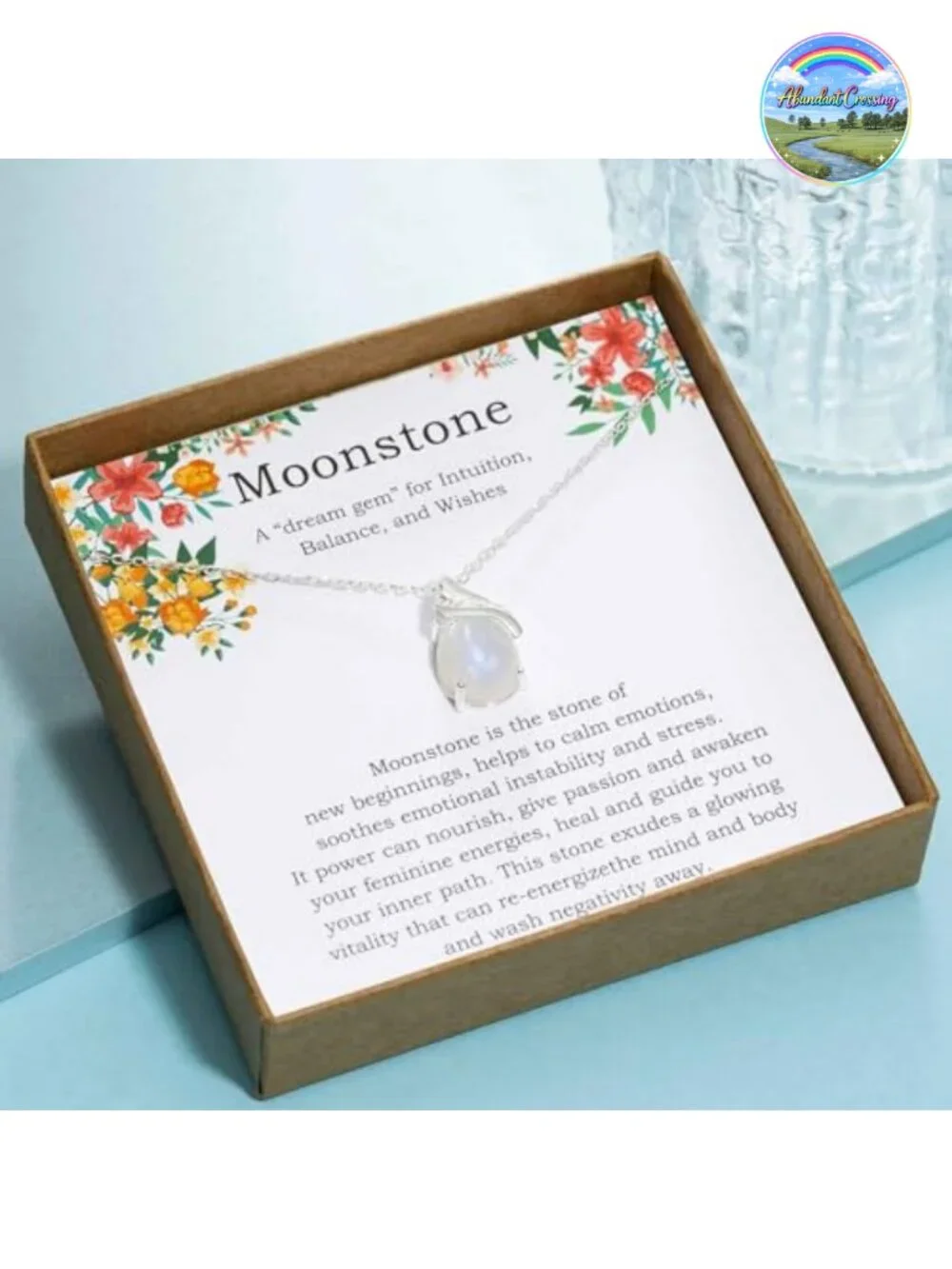 Sterling Silver Moonstone Necklace New Beginnings Gift Inspirational
